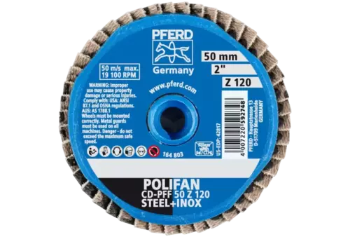 COMBIDISC Zirkon Mini-POLIFAN CD Ø 50 mm Z120 do stali hartowanej 3