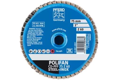 COMBIDISC Zirkon Mini-POLIFAN CD Ø 75 mm Z60 do stali hartowanej 3