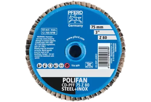 COMBIDISC Zirkon Mini-POLIFAN CD Ø 75 mm Z80 do stali hartowanej 3