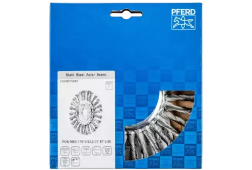 Szczotka tarczowa pleciona COMBITWIST RBG Ø 178 × 13 × 22,2 mm, drut stalowy Ø 0,50 mm do szlifierki kątowej 2