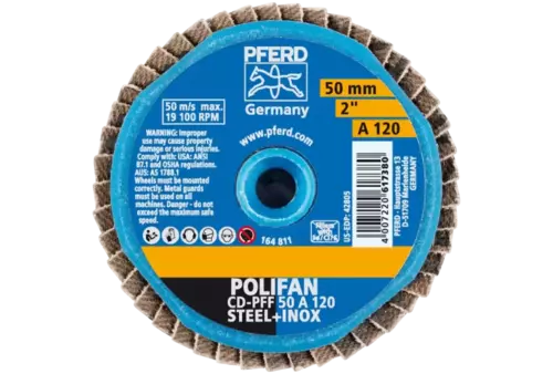 COMBIDISC Mini-POLIFAN Korund CD Ø 50 mm A120 do zastosowań uniwersalnych 3