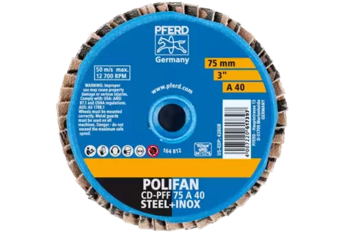 COMBIDISC Mini-POLIFAN Korund CD Ø 75 mm A40 do zastosowań uniwersalnych 3