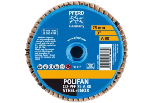 COMBIDISC Mini-POLIFAN Korund CD Ø 75 mm A80 do zastosowań uniwersalnych 3