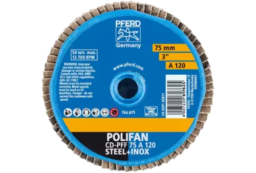 COMBIDISC Mini-POLIFAN Korund CD Ø 75 mm A120 do zastosowań uniwersalnych 3