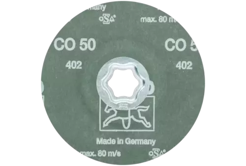 Tarcza fibrowa z ziarnem ceramicznym COMBICLICK Ø 125 mm CO50 do szlifu zgrubnego na stali 3