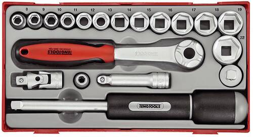 19-elementowy zestaw kluczy nasadowych z chwytem □ 3/8'' Teng Tools TT3819 3