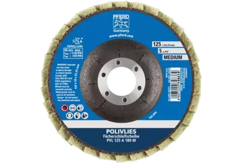 Ściernica włókninowa POLIVLIES PVL Korund Ø 125 mm otwór 22,23 mm A180M do szlifu dokładnego 3