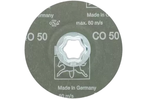 Tarcza fibrowa z ziarnem ceramicznym COMBICLICK Ø115 mm CO50 do szlifu zgrubnego na stali 3