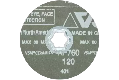 Tarcza fibrowa z ziarnem ceramicznym COMBICLICK Ø115 mm CO120 do szlifu zgrubnego na stali 3