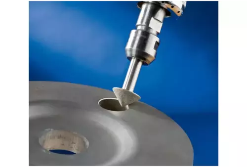 Diamentowa ściernica iglicowa Ø15 × 90°, trzpień Ø6 mm D64 (drobna) do fazowania / usuwania gratów / obniżania 2