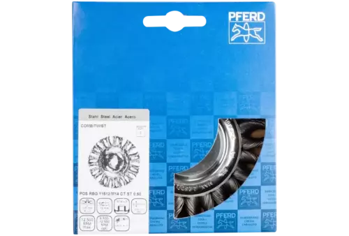 Szczotka tarczowa pleciona COMBITWIST RBG Ø 115 x 12 mm M14 drut stalowy Ø 0,50 mm do szlifierki kątowej 3
