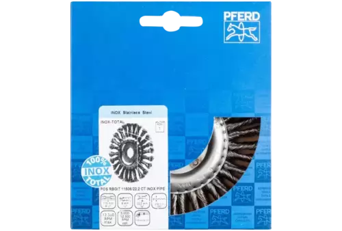 Szczotka TOTAL COMBITWIST PIPE INOX TOTAL RBGIT Ø 115 x 6 x 22,2 mm, drut ze stali nierdzewnej Ø 0,50 mm do szlifierki kątowej 2