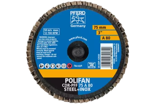 COMBIDISC Mini-POLIFAN Korund CDR Ø 75 mm A80 do zastosowań uniwersalnych 3