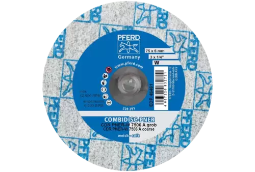 Prasowany wykrój włókninowy COMBIDISC CDR PNER Ø 75 mm miękki A gruboziarnisty do wykańczania 3