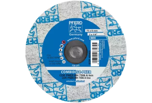 Prasowany wykrój włókninowy COMBIDISC CDR PNER Ø 75 mm średnio twardy A drobnoziarnisty do wykańczania 3