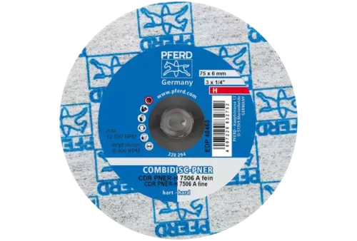 Prasowany wykrój włókninowy COMBIDISC CDR PNER Ø 75 mm twardy A drobnoziarnisty do wykańczania 3