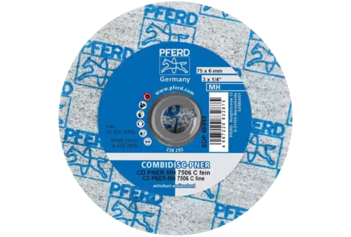 Prasowany wykrój włókninowy COMBIDISC CD PNER Ø 75 mm średnio twardy SIC drobnoziarnisty do wykańczania 3