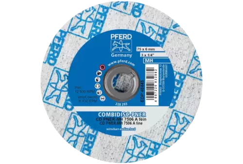 Prasowany wykrój włókninowy COMBIDISC CD PNER Ø 75 mm średnio twardy A drobnoziarnisty do wykańczania 3