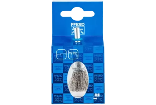 Niepleciona szczotka-pędzelek POS PBU Ø15 mm trzpień Ø6 mm drut ze stali nierdzewnej Ø0,20 2