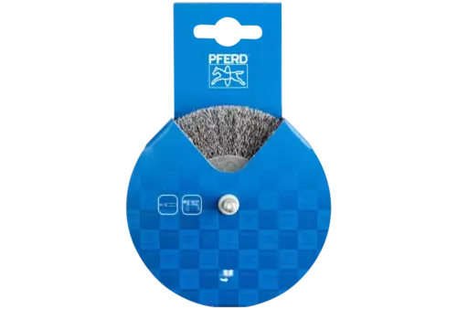 Szczotka tarczowa niepleciona POS RBU Ø100 × 10 mm trzpień Ø6 mm drut stalowy Ø0,30 2