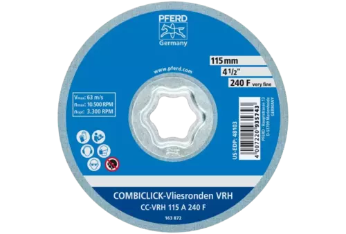 Twarde krążki filcowe COMBICLICK CC Ø 115 mm A240F do szlifu dokładnego i wykończeniowego za pomocą szlifierki kątowej 3