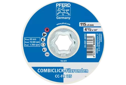 Krążki filcowe COMBICLICK CC-FR Ø 115 mm do polerowania wstępnego oraz polerowania na wysoki połysk 3