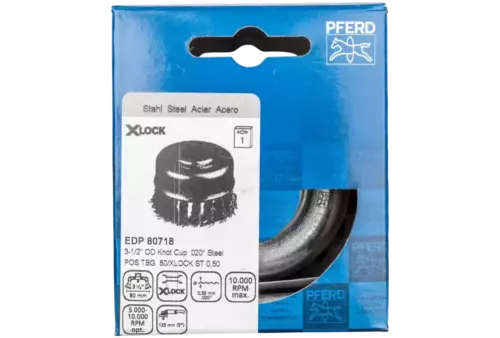 Szczotka garnkowa pleciona TBG Ø 80 mm, otwór 22,2 mm/X-LOCK drut ze stali Ø 0,50 mm do szlifierki kątowej 2