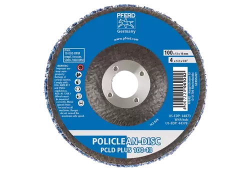Włóknina czyszcząca POLICLEAN PLUS PCLD Ø100 × 13 mm otwór Ø16 mm do zgrubnych prac czyszczących 2