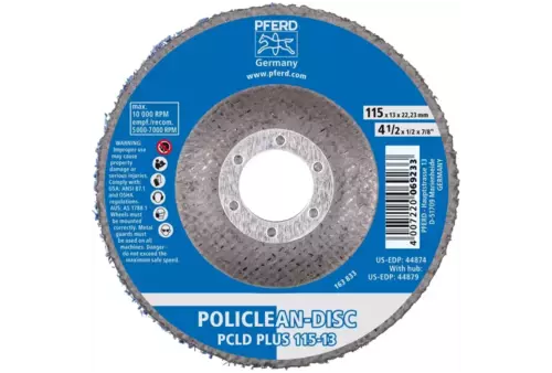 Włóknina czyszcząca POLICLEAN PLUS PCLD Ø 115 × 13 mm otwór Ø 22,3 mm do zgrubnych prac czyszczących 2