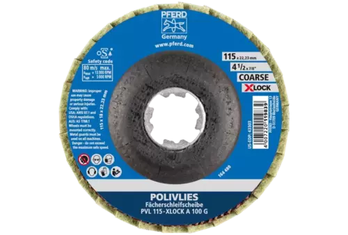 Ściernica włókninowa POLIVLIES PVL Korund Ø115 mm otwór 22,23 mm / X-LOCK A100G do szlifu dokładnego 3