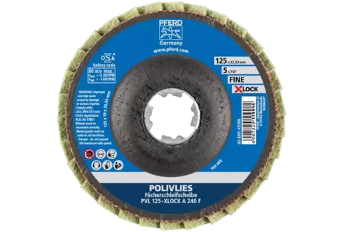 Ściernica włókninowa POLIVLIES PVL Korund Ø 125 mm otwór 22,23 mm / X-LOCK A240F do szlifu dokładnego 3