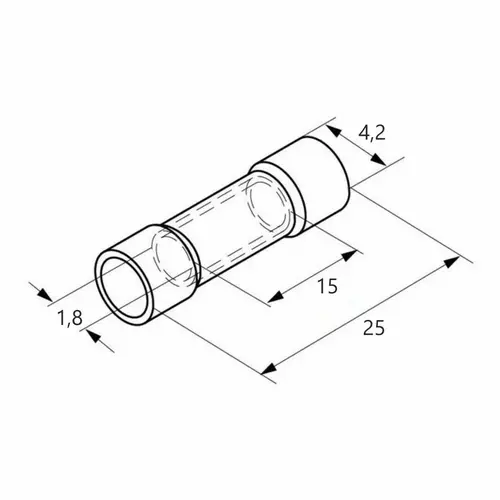 Łącznik przewodów na styk izolowany, 0.25-1.5 mm2, do zaciskania, czerwony, pvc, opakowanie 25 sztuk model BM00160S1 2