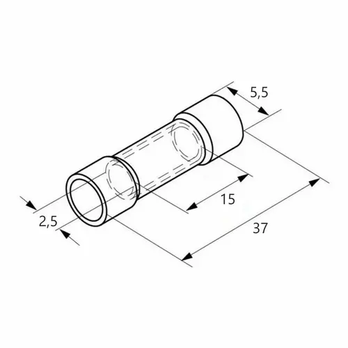 Łącznik przewodów na styk w izolacji termokurczliwej, 1.5-2.5 mm2, do zaciskania, niebieski, opakowanie 25 sztuk model BM90260S 2