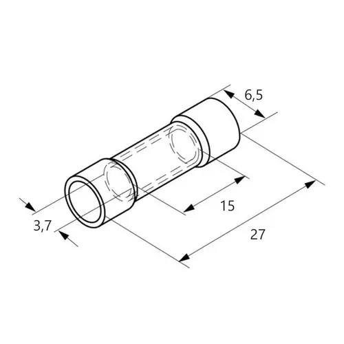 Łącznik przewodów na styk izolowany, 4-6 mm2, do zaciskania, żółty, pvc, opakowanie 50 sztuk model bm00360 2