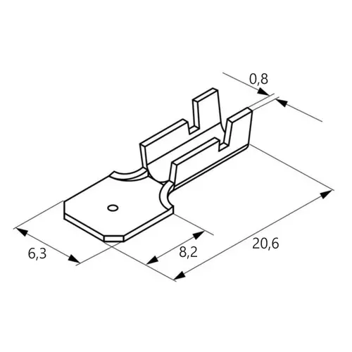 Wsuwka nieizolowana mosiądz, 2.5-6.3/0.8, zakres 1-2.5 mm2, opakowanie 200 sztuk model bm01280 2