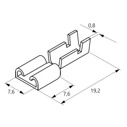 Nasuwka nieizolowana mosiądz, 2.5-6.3/0.8, zakres 1-2.5 mm2, opakowanie 100 sztuk model bm01290 2