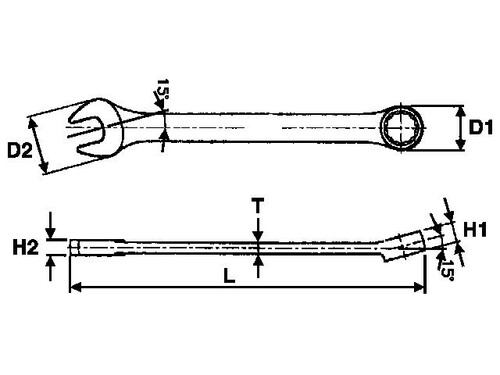Klucz płasko-oczkowy 13 mm 2