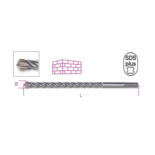 Wiertło do betonu SDS-Plus 5x160mm 4 krawędzie tnące Beta 419T/5X160 3
