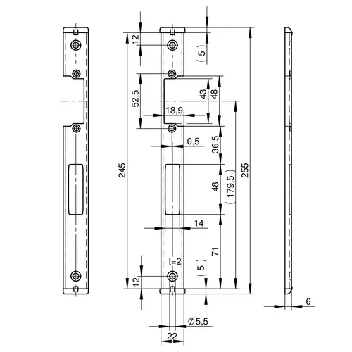Zaczep do zamka 1433/1438 U24-lewy pod elektrozaczep Wilka 2