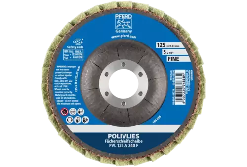 Ściernica włókninowa POLIVLIES PVL Korund Ø 125 mm otwór 22,23 mm A240F do szlifu dokładnego 3