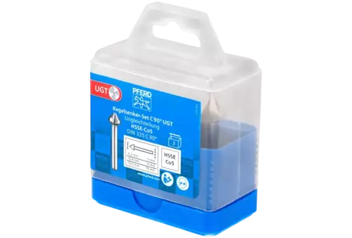Zestaw 3 pogłębiaczy stożkowych 6,3-16,5mm HSSE UGT DIN 335 C 90° Co5 Pferd 25202193 2