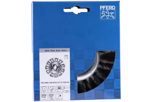 POS COMBITWIST szczotka okrągła pleciona RBG HD Ø 125 × 12 mm M14 drut stalowy Ø 0,50 mm do szlifierek kątowych 2