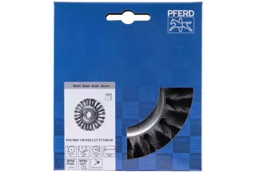 POS COMBITWIST szczotka okrągła pleciona RBG HD Ø 125 × 12 × 22,2 mm drut stalowy Ø 0,50 mm do szlifierek kątowych 2