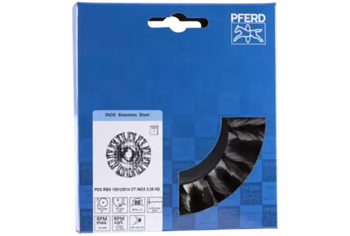 POS COMBITWIST szczotka okrągła pleciona RBG HD Ø 125 × 12 mm M14 drut ze stali szlachetnej Ø 0,35 mm do szlifierek kątowych 2