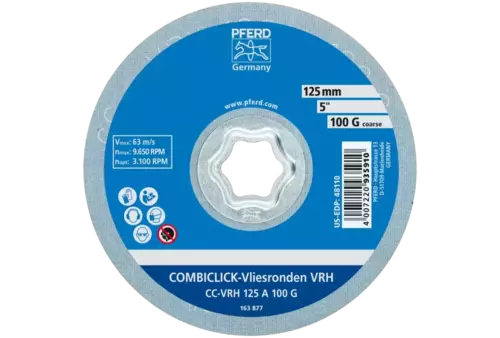 Twarde krążki filcowe COMBICLICK CC Ø 125 mm A100G do szlifu dokładnego i wykończeniowego za pomocą szlifierki kątowej 3