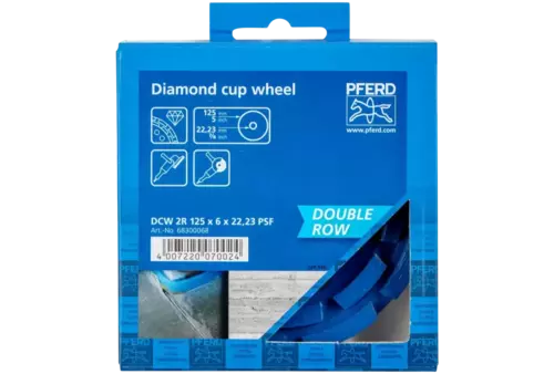 Talerz diamentowy DCW 2R PSF 125 × 6x22,23 mm do wyrównywania betonu i jastrychu 2