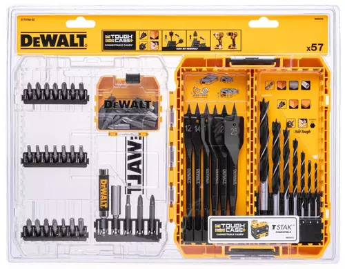 Zestaw wierteł do drewna oraz bitów 57 elementów DeWALT DT70768 5