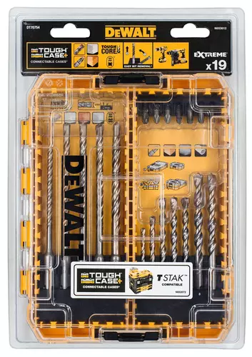 Zestaw wierteł do betonu oraz bitów 19 elementów DeWALT DT70754 2