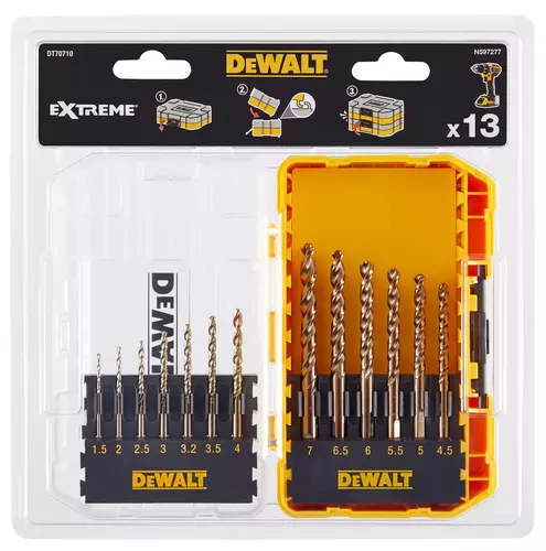 Zestaw 13 wierteł do metalu 1,5-7 mm Extreme 2 HSS DeWALT DT70710 2