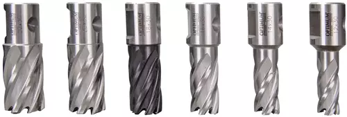 Zestaw 6 wierteł do wiercenia rdzeniowego 12-25 mm HSS TiAlN 30 Optimum 3072010 2